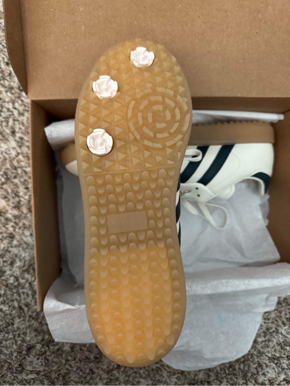 adidas Samba Golf Sneakers in Cream and Black - Picture 3 of 4